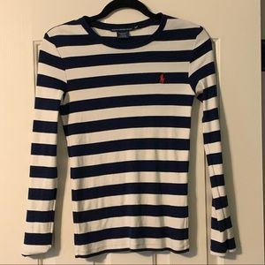 ralph lauren blue & cream striped long sleeve